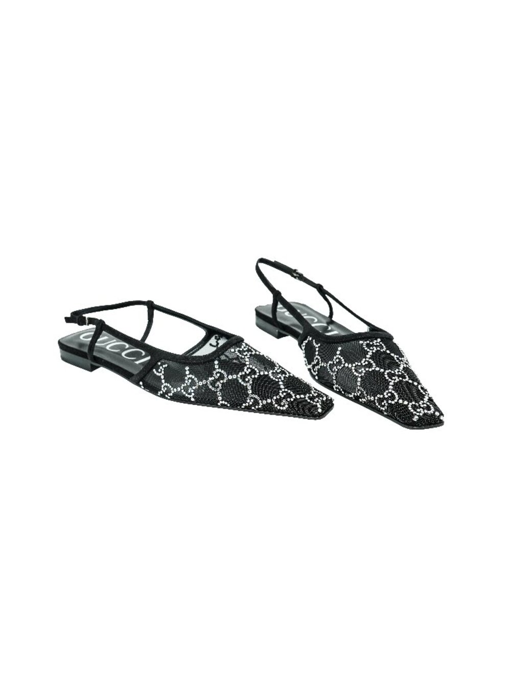 Gucci Crystal GG Mesh Slingback Pumps